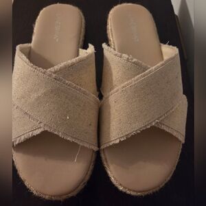 Women's Tan Slide Sandals